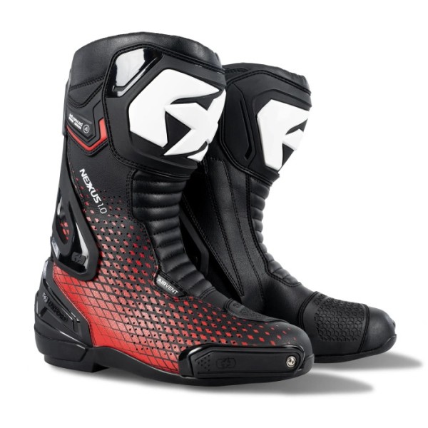 Oxford Products Nexus 1.0 Air Men's Touring Motorcycle Boot in Black & Red Oxford Products Nexus 1.0 Air Men's Touring Motorcycle Boot in Black & Red