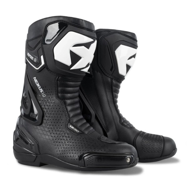 Oxford Products Nexus 1.0 Air Men's Touring Motorcycle Boot in Black & White Oxford Products Nexus 1.0 Air Men's Touring Motorcycle Boot in Black & White