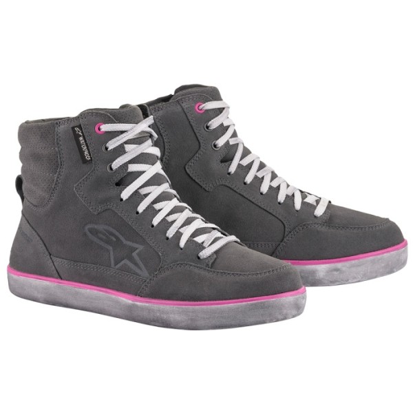 Alpinestars Stella J-6 Women's Motorcycle Boot in Grey & Fuchsia Alpinestars Stella J-6 Women's Motorcycle Boot in Grey & Fuchsia