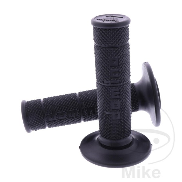 Domino Handlebar Grips 22mm 26mm Classic Retro Cross Pattern Black 7290480