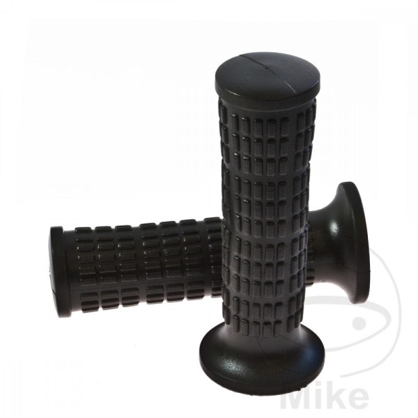 Domino Handlebar Grips 22mm 26mm Classic Retro Rectangles Black 7290054