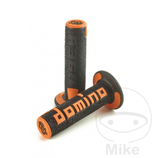 Domino Handlebar Grips 22mm 26mm Closed End A360 Black Orange