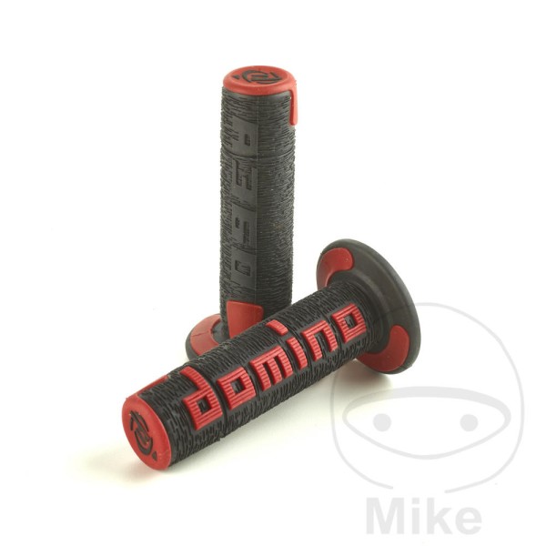 Domino Handlebar Grips 22mm 26mm Closed End A360 Black Red