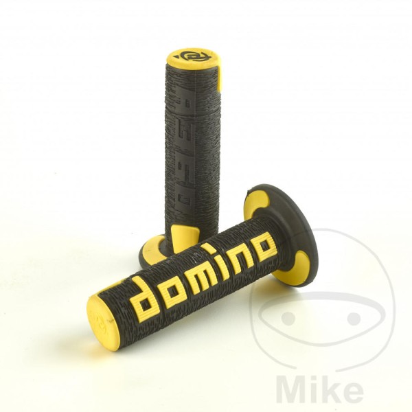 Domino Handlebar Grips 22mm 26mm Closed End A360 Black Yellow