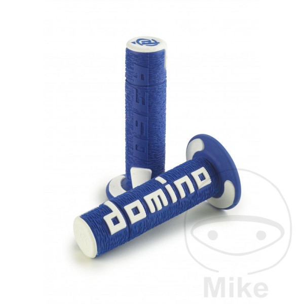 Domino Handlebar Grips 22mm 26mm Closed End A360 Blue White