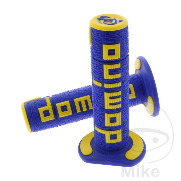 Domino Handlebar Grips 22mm 26mm Closed End A360 Blue Yellow