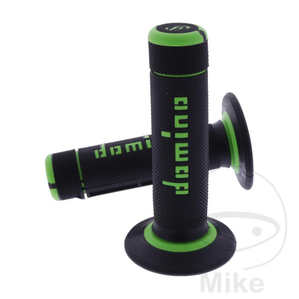 Domino Handlebar Grips 22mm 26mm Closed End Black Green Diamond