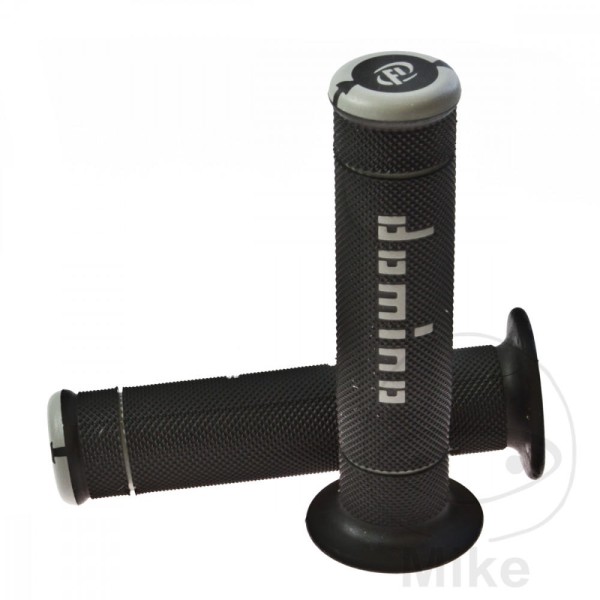 Domino Handlebar Grips 22mm 26mm Closed End Black Grey Diamond