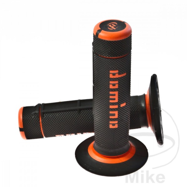 Domino Handlebar Grips 22mm 26mm Closed End Black Orange Diamond