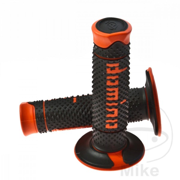 Domino Handlebar Grips 22mm 26mm Closed End Black Orange Motocross