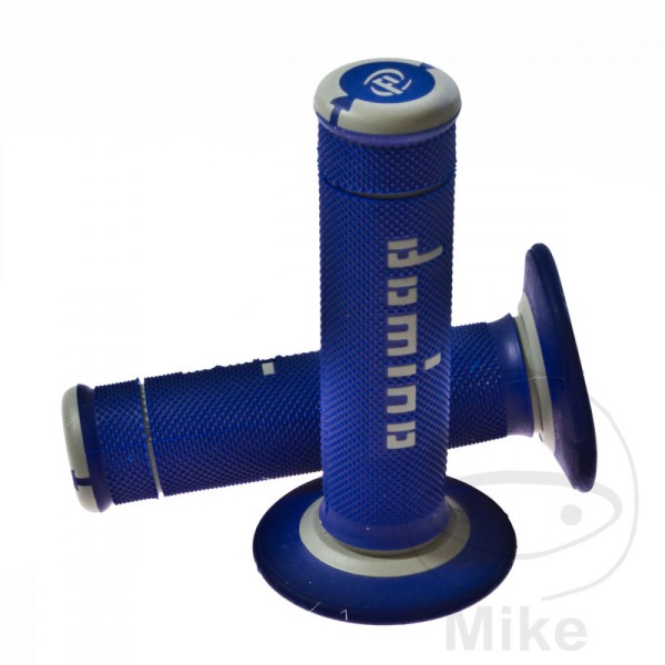 Domino Handlebar Grips 22mm 26mm Closed End Blue Grey Diamnod
