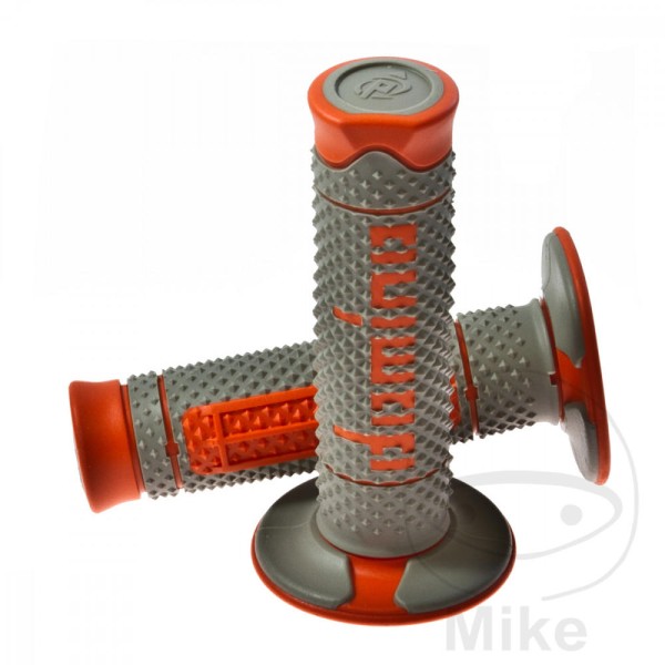 Domino Handlebar Grips 22mm 26mm Closed End Grey Orange Motocross