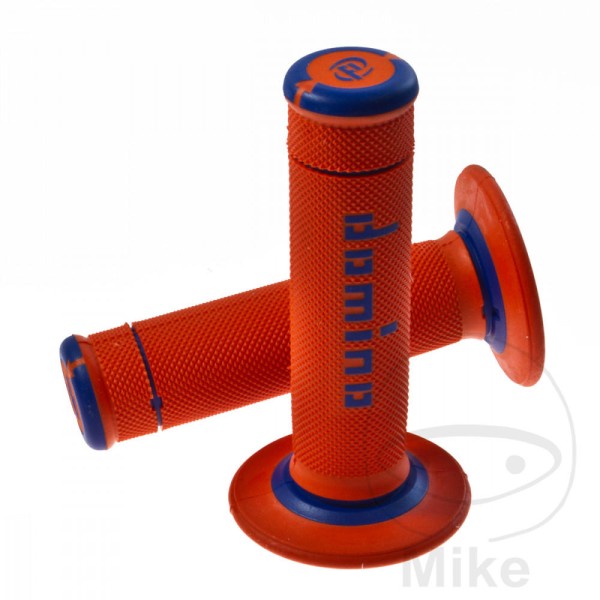 Domino Handlebar Grips 22mm 26mm Closed End Orange Blue Diamond