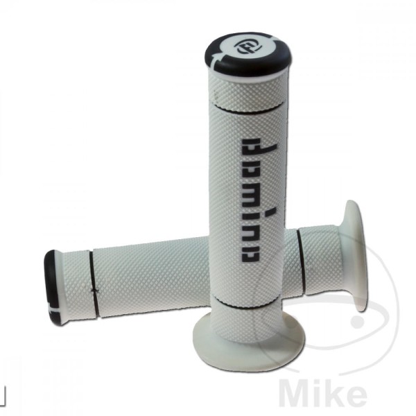Domino Handlebar Grips 22mm 26mm Closed End White Black Diamond
