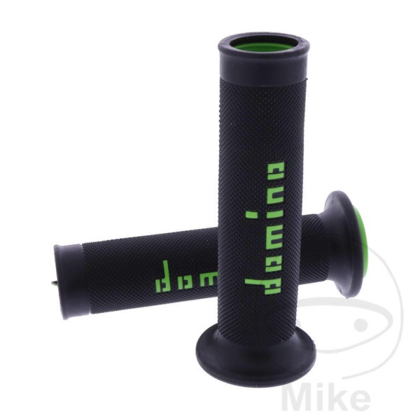 Domino Handlebar Grips 22Mm 26Mm Open End Black Green A010 Diamond