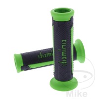 Domino Handlebar Grips 22Mm 26Mm Open End Black Green A350