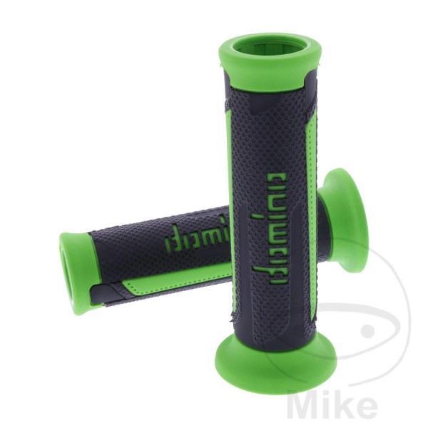 Domino Handlebar Grips 22Mm 26Mm Open End Black Green A350