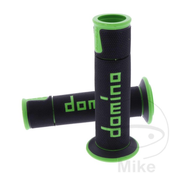 Domino Handlebar Grips 22Mm 26Mm Open End Black Green A450