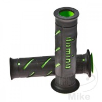 Domino Handlebar Grips 22Mm 26Mm Open End Black & Green A010 Diamond