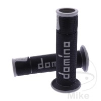 Domino Handlebar Grips 22Mm 26Mm Open End Black Grey A350