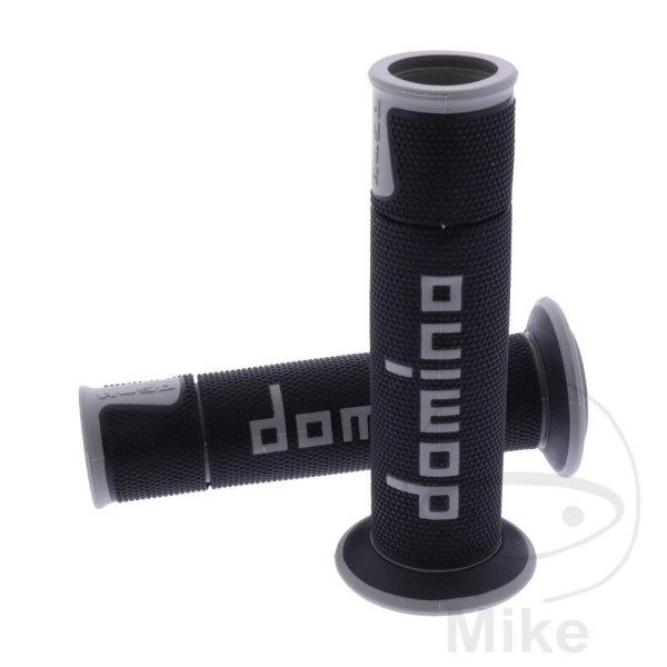 Domino Handlebar Grips 22Mm 26Mm Open End Black Grey A350