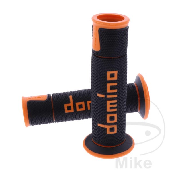Domino Handlebar Grips 22Mm 26Mm Open End Black Orange A450