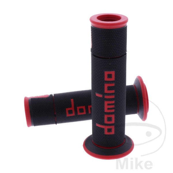 Domino Handlebar Grips 22Mm 26Mm Open End Black Red A450