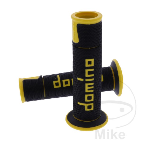 Domino Handlebar Grips 22Mm 26Mm Open End Black Yellow A450