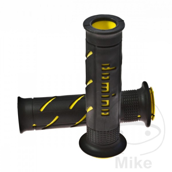 Domino Handlebar Grips 22Mm 26Mm Open End Black Yellow Offroad