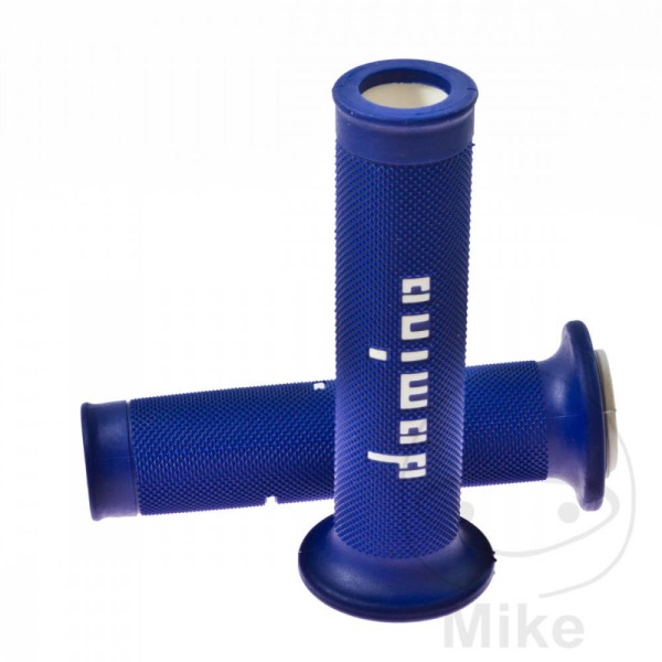 Domino Handlebar Grips 22Mm 26Mm Open End Blue White A010 Diamond
