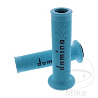 Domino Handlebar Grips 22Mm 26Mm Open End Cyan Black A010 Diamond