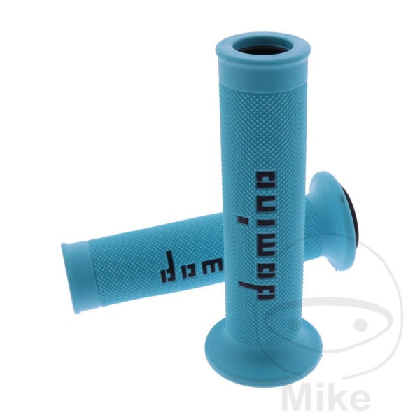 Domino Handlebar Grips 22Mm 26Mm Open End Cyan Black A010 Diamond
