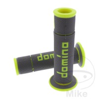 Domino Handlebar Grips 22Mm 26Mm Open End Grey Yellow A450