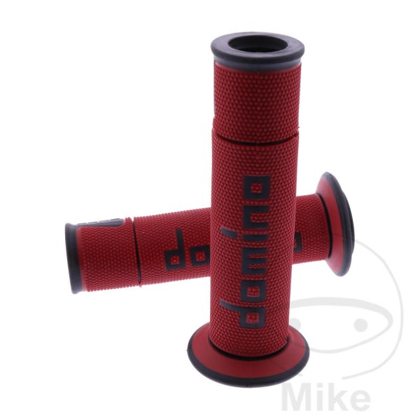 Domino Handlebar Grips 22Mm 26Mm Open End Red Black A450
