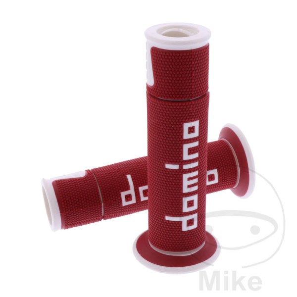 Domino Handlebar Grips 22Mm 26Mm Open End Red White A450