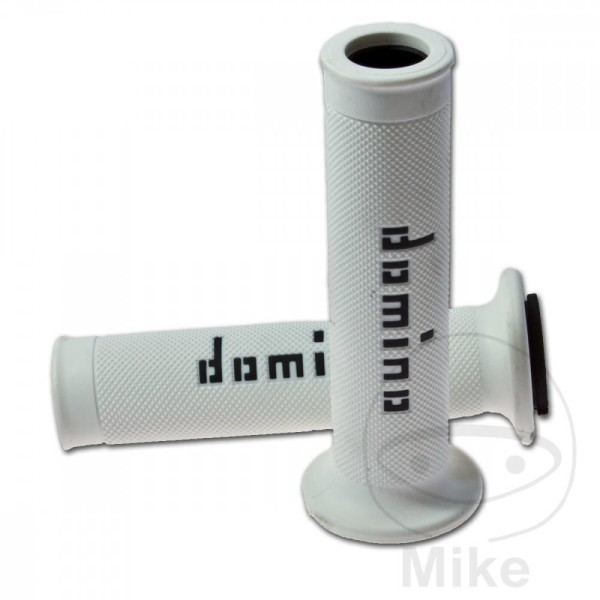 Domino Handlebar Grips 22Mm 26Mm Open End White Black A010 Diamond