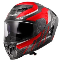 LS2 FF807 Dragon Crash Helmet Gloss Trax  Red