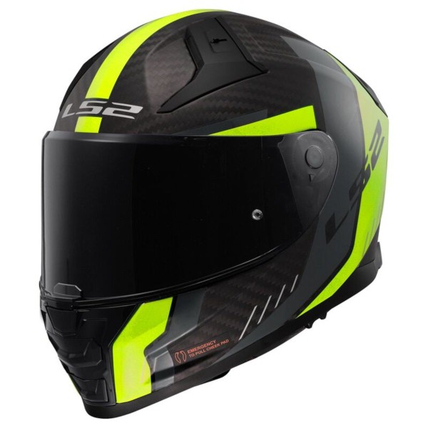 LS2 FF811 Vector II Carbon Full Face Crash Helmet Grid Hi-Vis Graphics