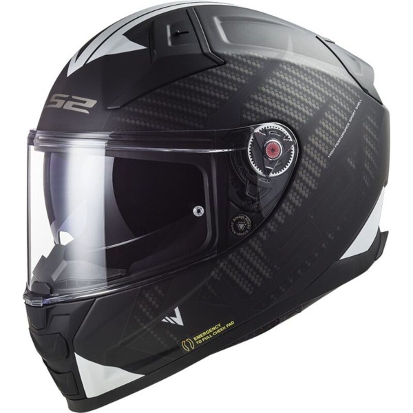 LS2 FF811 Vector II Full Face Crash Helmet, Splitter Black & White Graphics
