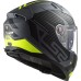 LS2 FF811 Vector II Full Face Crash Helmet, Splitter Matt Titanium & Hi-Vis Yellow