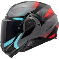 LS2 FF910 Advant 2 Modular (Flip Front) Crash Helmet Triple Grey & Turquoise