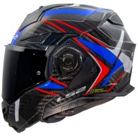 LS2 FF901 Advant X Carbon Modular (Flip Front) Crash Helmet Future White Blue & Red