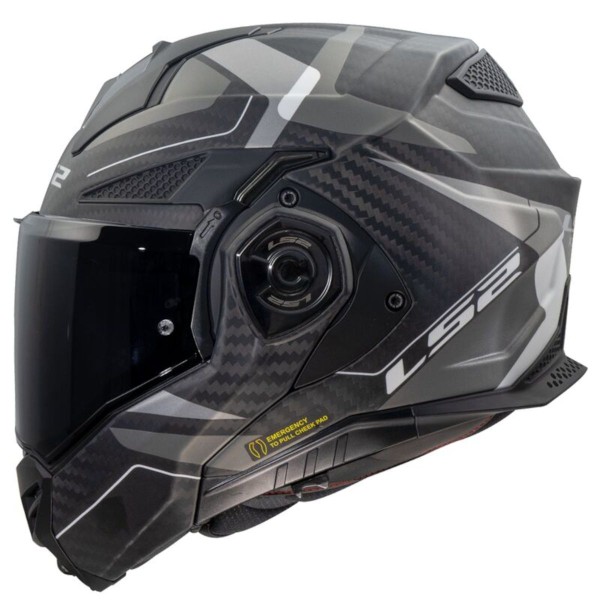 LS2 FF901 Advant X Carbon Modular (Flip Front) Crash Helmet Horizon Carbon & Grey