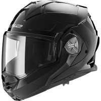 LS2 FF901 Advant X Modular (Flip Front) Crash Helmet in Solid Gloss Black