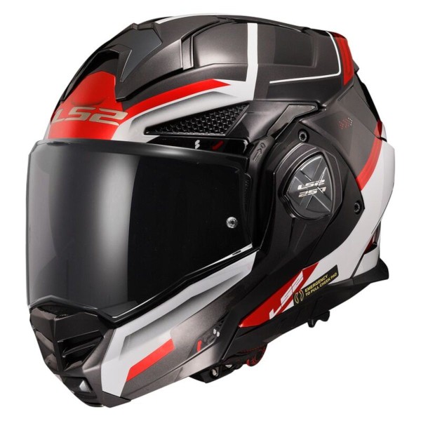 LS2 FF901 Advant X Modular (Flip Front) Crash Helmet in Spectrum White & Red