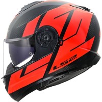 LS2 FF908 Strobe Modular (Flip Front) Crash Helmet Code Graphic Red