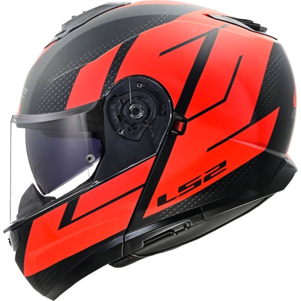 LS2 FF908 Strobe Modular (Flip Front) Crash Helmet Code Graphic Red