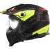 LS2 OF606 Drifter Open Face Helmet, Devor Matt Black & Hi-Vis Yellow