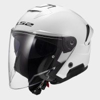 LS2 OF618 Verso 2 Open Face Helmet, Gloss White
