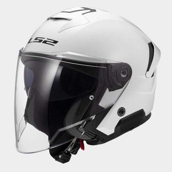 LS2 OF618 Verso 2 Open Face Helmet, Gloss White